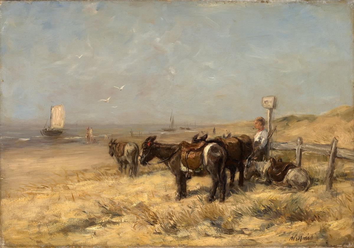 Willem Maris Ezeltjes aan het strand ca. 1865 1866 collectie Gemeentemuseum Den Haag 1